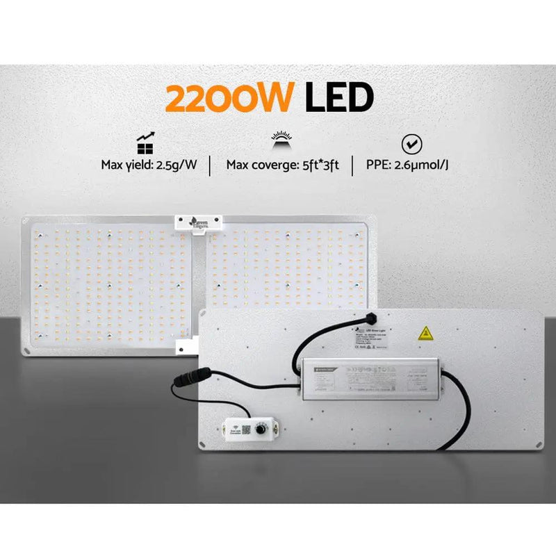 Green Fingers Max 2200W Grow Light LED Full Spectrum Indoor Plant All Stage Growth by SportZone.co.nz