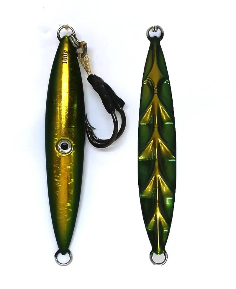 Ocean Assassin Fishbones Flutter Jig - Green by NZ Diver
