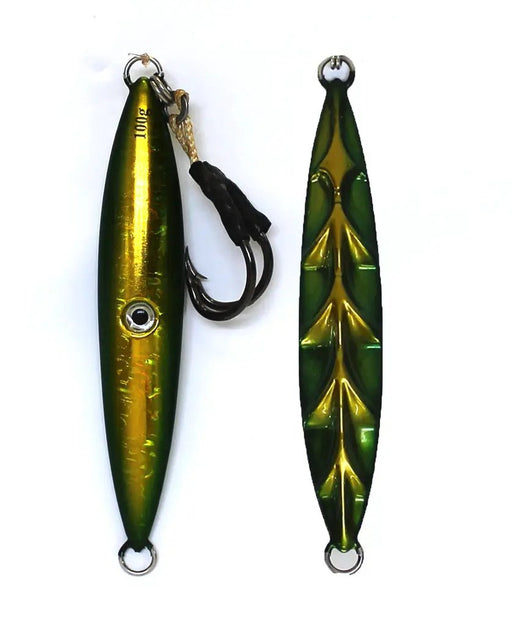 Ocean Assassin Fishbones Flutter Jig - Green by NZ Diver