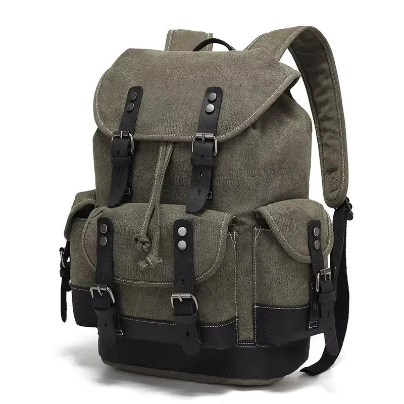 Waxed Canvas Leather Backpack — Retro Heritage Rucksack | Travel & Adventure Pack by Mead's Supply & Equipment Outfitters limited