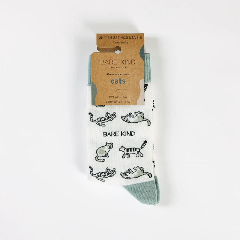 Barekind NZ Socks Save the Green Cat Bamboo Socks Save the Green Cat Bamboo Socks