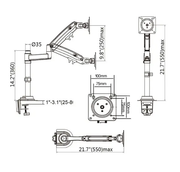 22''- 35'' Monitor Desk Mount Stand Full Motion Swivel Monitor Arm Gas Spring by salelink.co.nz