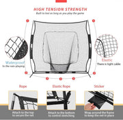 213x213cm Baseball Backstop Softball Practice Net with Carry Bag by salelink.co.nz
