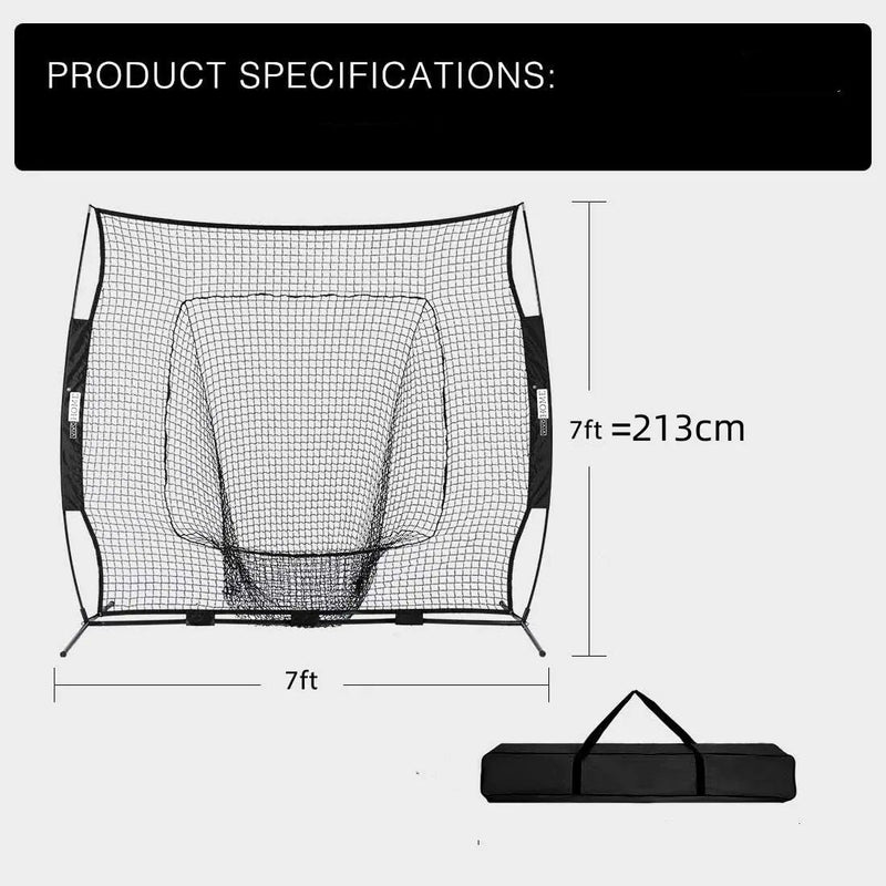 213x213cm Baseball Backstop Softball Practice Net with Carry Bag by salelink.co.nz