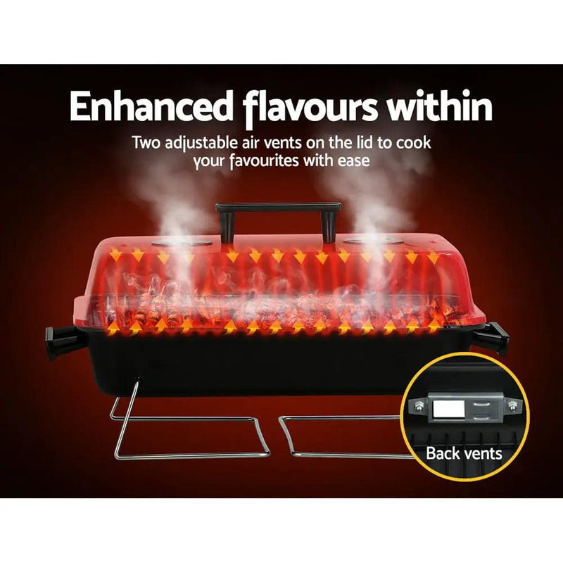 Grillz Charcoal BBQ Portable Grill Camping Barbecue Outdoor Cooking Smoker by SportZone.co.nz