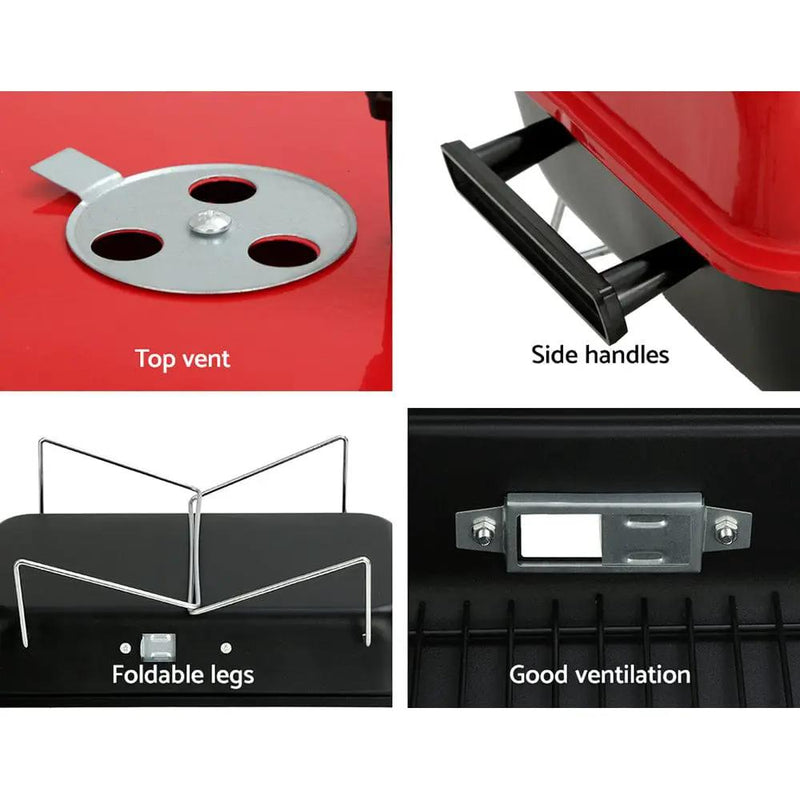 Grillz Charcoal BBQ Portable Grill Camping Barbecue Outdoor Cooking Smoker by SportZone.co.nz