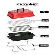 Grillz Charcoal BBQ Portable Grill Camping Barbecue Outdoor Cooking Smoker by SportZone.co.nz