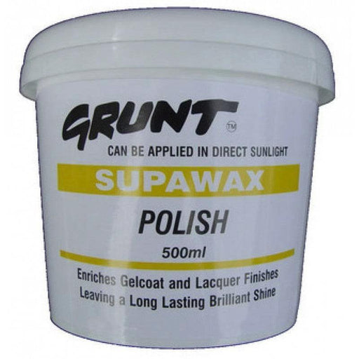 Grunt SUPAWAX - Polish 500ml container for boat and car care, protects surfaces and provides shine.