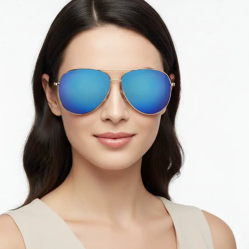 Polarized Blue Mirrored Lens Sunglasses 1528C3 by dealonline.co.nz
