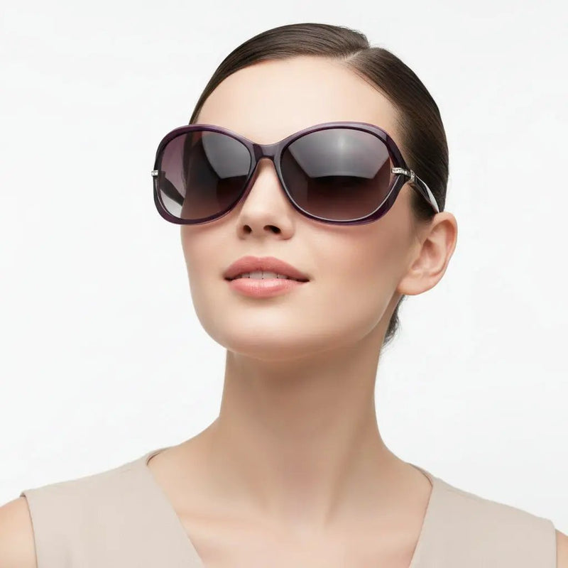 Polarized Lens Rhinestone Deco Sunglasses - PURPLE by dealonline.co.nz