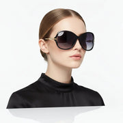 Polarized Lens Rhinestone Deco Sunglasses - BLACK by dealonline.co.nz