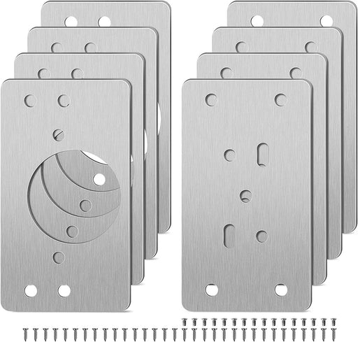 8PCS Cabinet Door Hinge Repair Plate with Screws by salelink.co.nz