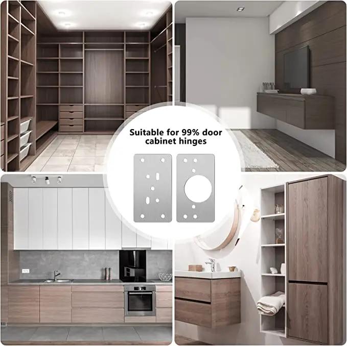 8PCS Cabinet Door Hinge Repair Plate with Screws by salelink.co.nz