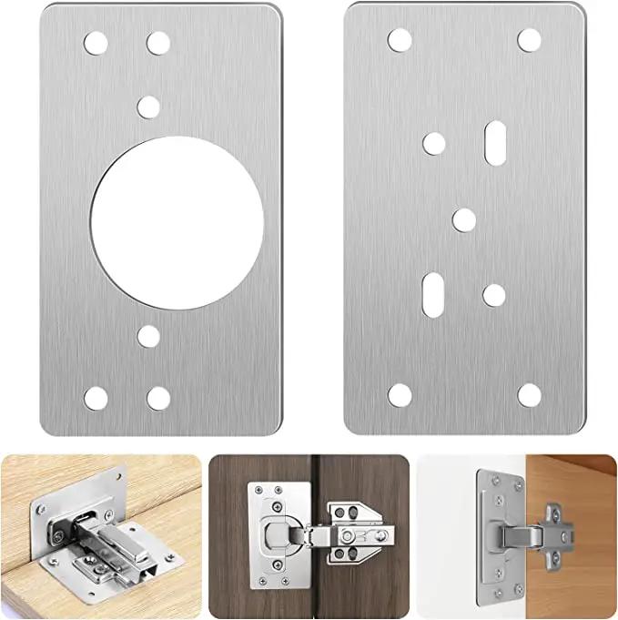 8PCS Cabinet Door Hinge Repair Plate with Screws by salelink.co.nz