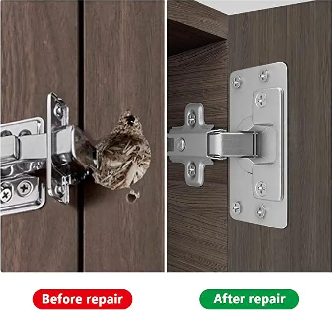 8PCS Cabinet Door Hinge Repair Plate with Screws by salelink.co.nz