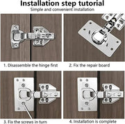 8PCS Cabinet Door Hinge Repair Plate with Screws by salelink.co.nz