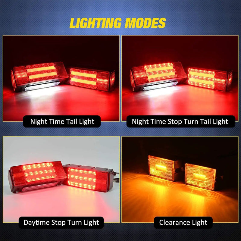2PCS LED Trailer Lights Kit for 12V Trailer Boat Camper RV Trucks Snowmobile by salelink.co.nz