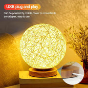 Rattan LED Table Desk Bedside Night Light Lamp 15cm by salelink.co.nz
