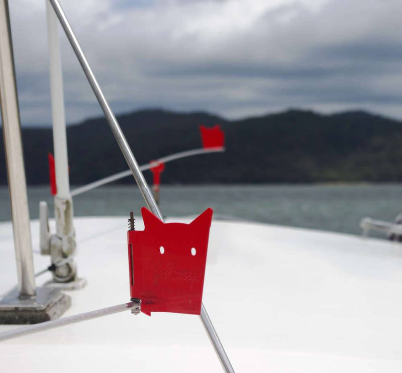 1m Dia Gullsweep to keep birds of boats mounted on a yacht, ensuring bird deterrence while on the water.