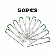 50PCS Synthetic Artificial Grass Pins Fake Lawn Turf Weed Mat U Pegs by salelink.co.nz