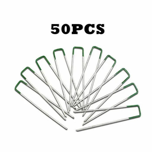 50PCS Synthetic Artificial Grass Pins Fake Lawn Turf Weed Mat U Pegs by salelink.co.nz