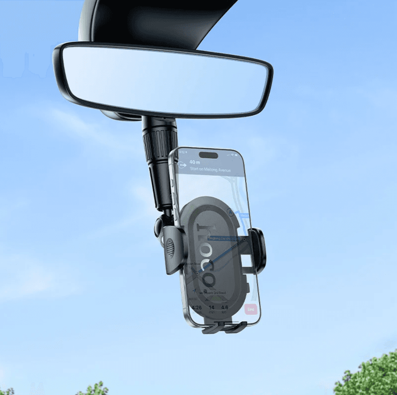 techplus Ultra-Thin Rearview Mirror Phone Holder with Dual-Joint Adjustable Arm (H88) Ultra-Thin Rearview Mirror Phone Holder with Dual-Joint Adjustable Arm (H88)