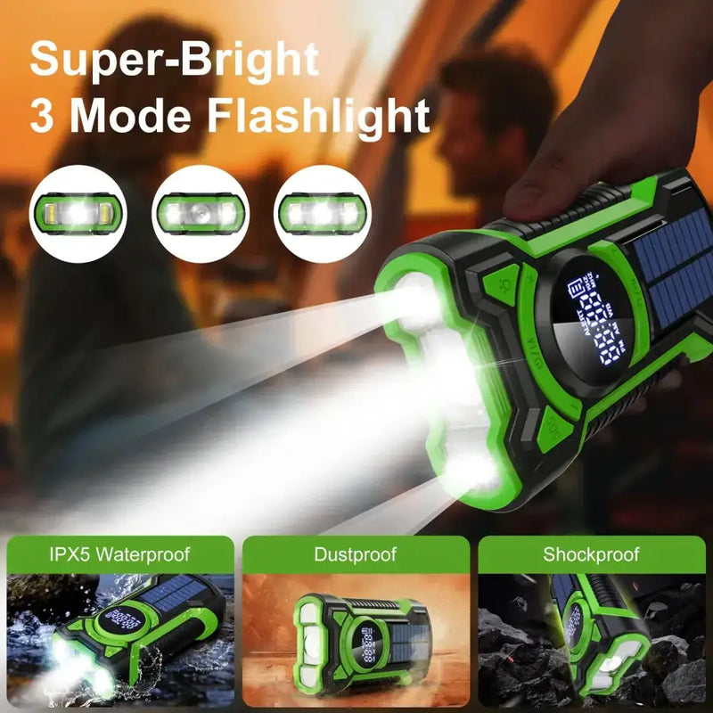 Hand Crank Solar Emergency Radio with Bluetooth 5.3 by Habicare