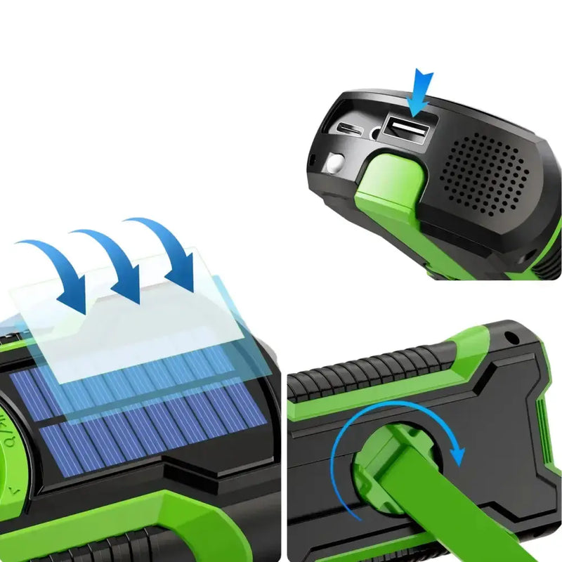 Hand Crank Solar Emergency Radio with Bluetooth 5.3 by Habicare