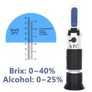 Handheld 0–40% Sugar & 0–25% Alcohol Refractometer (available with or without box) by Habicare