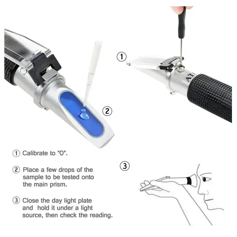Handheld 2-in-1 Refractometer (available in with or without box) by Habicare