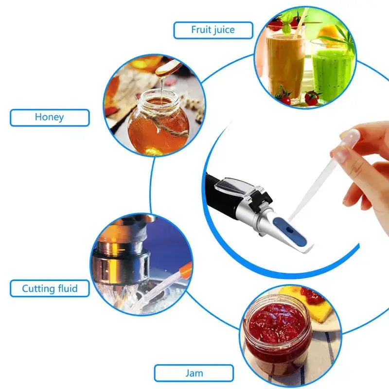 Handheld ATC Sugar Refractometer – 0–10% Brix Sugar Content Tester (3 types available) by Habicare