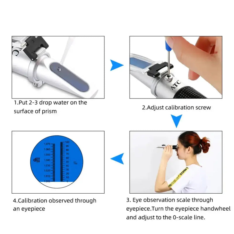 Handheld ATC Sugar Refractometer – 0–10% Brix Sugar Content Tester (3 types available) by Habicare