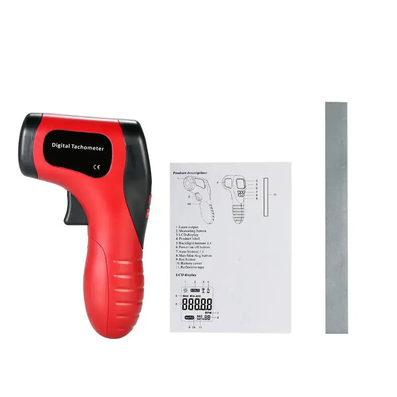 Habicare Digital Laser Tachometer for Accurate Non-Contact RPM Measurement