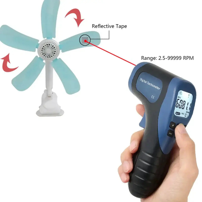 Habicare Digital Laser Tachometer for Accurate Non-Contact RPM Measurement
