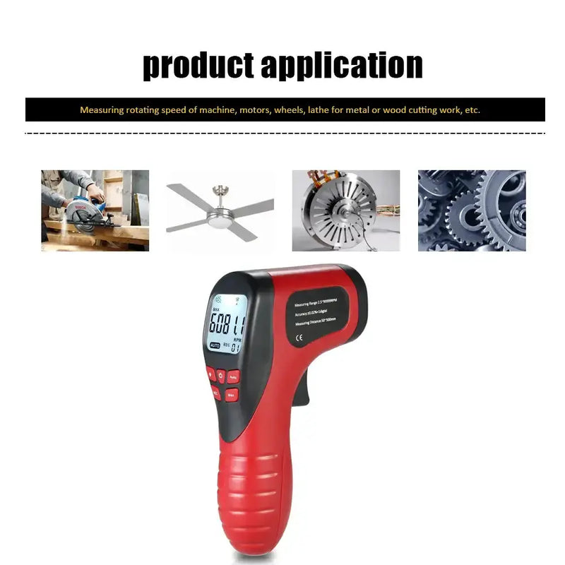 Habicare Digital Laser Tachometer for Accurate Non-Contact RPM Measurement