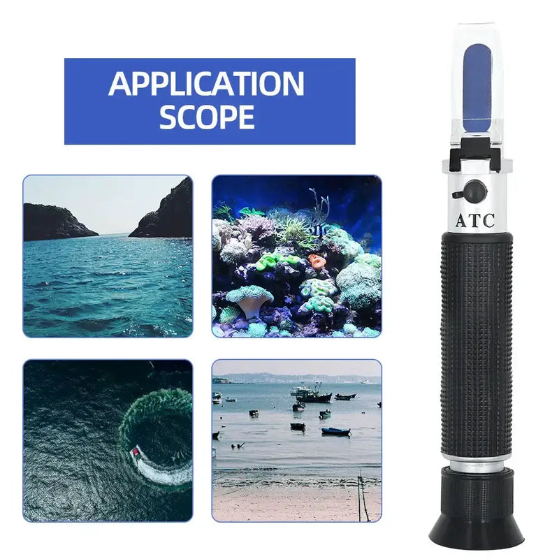 Handheld Refractometer Sea Salt Salinity Meter 0–10% (available with or without box) by Habicare