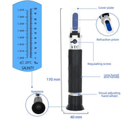 Handheld Refractometer Sea Salt Salinity Meter 0–10% (available with or without box) by Habicare