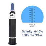 Handheld Refractometer Sea Salt Salinity Meter 0–10% (available with or without box) by Habicare