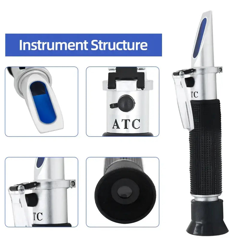 Handheld Refractometer Sea Salt Salinity Meter 0–10% (available with or without box) by Habicare