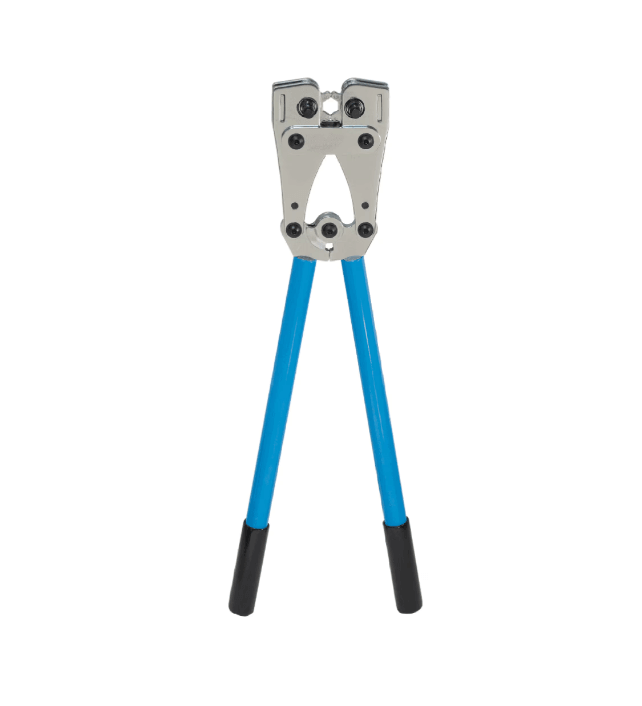 Hanlong HT-T51 Hexagonal Crimper 6-120mm2 (660mm) with blue handles for electrical cable connections.