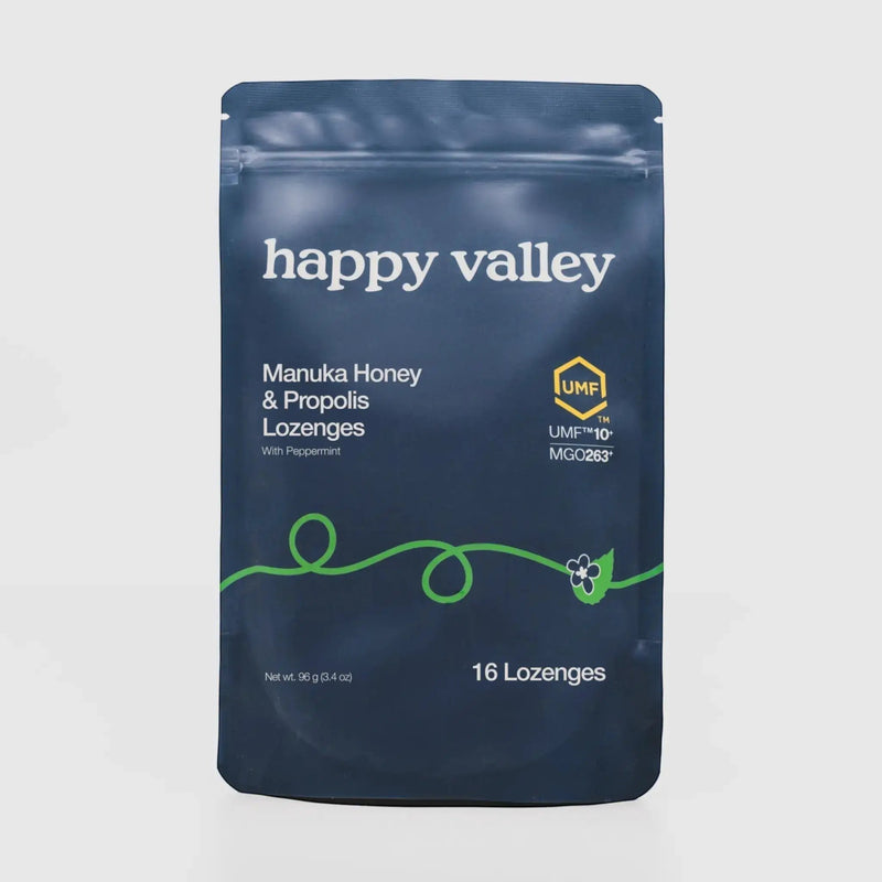 UMF 10+ Manuka Honey & Propolis Peppermint Lozenges by Happy Valley Honey