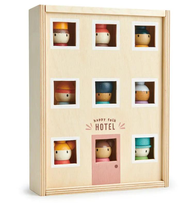 Happy Folk Wooden Peg People Hotel - Tender Leaf Toys | Wooden Toy NZ by Curious Moonbeam