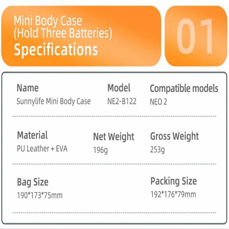 Hard PU Carrying Case for DJI Neo 2 (4 types of case available) by Habicare