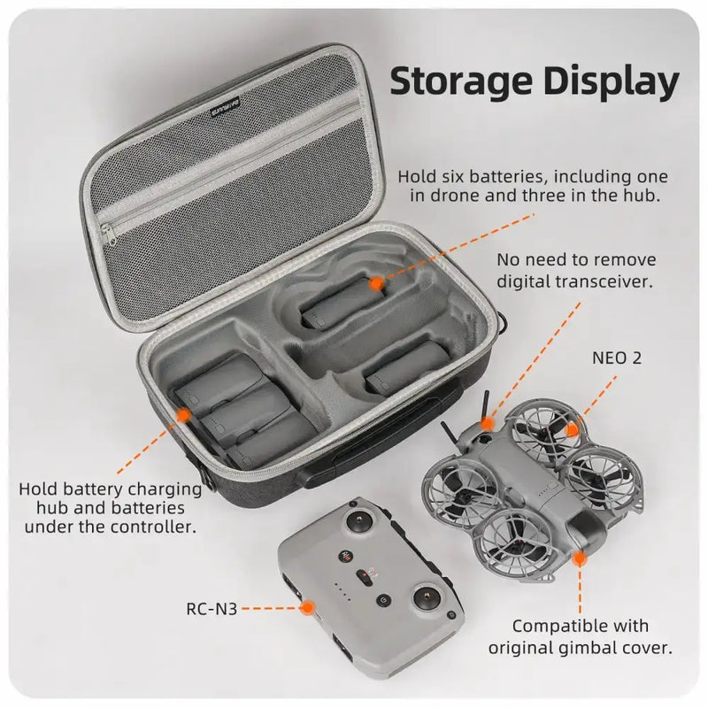 Hard PU Carrying Case for DJI Neo 2 (4 types of case available) by Habicare