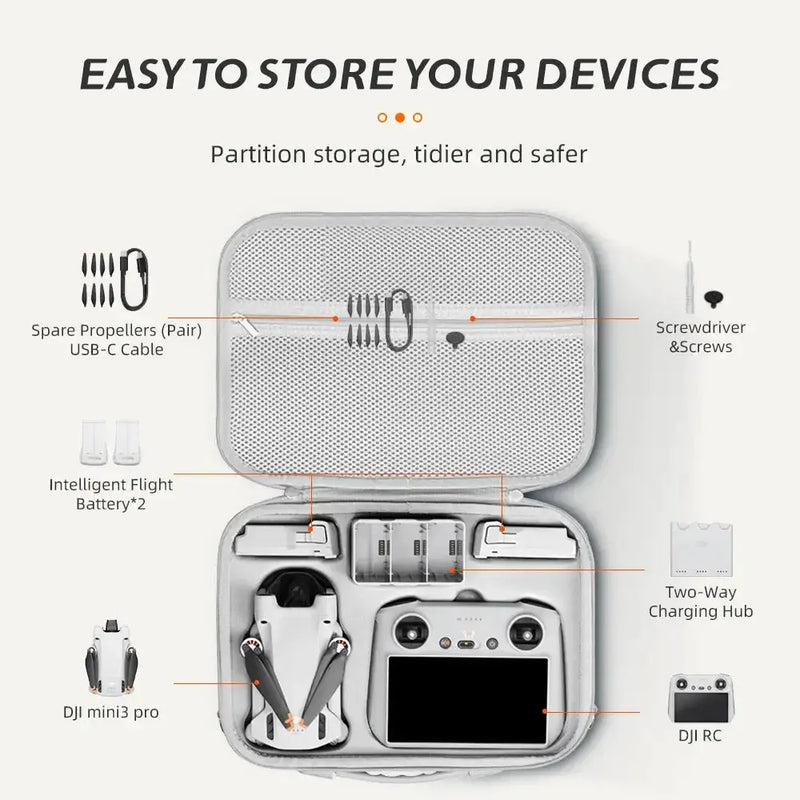 Hard Shell Carrying Case for DJI Mini 3/3 Pro by Habicare