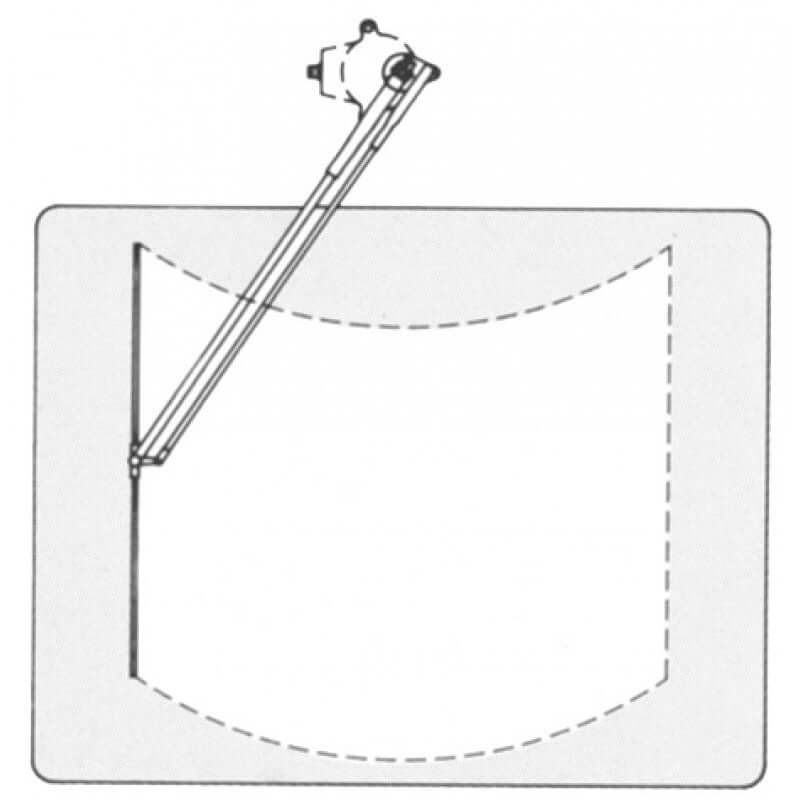 Hardtop Premium Wiper package 64mm shaft diagram showing wiper assembly for marine applications.