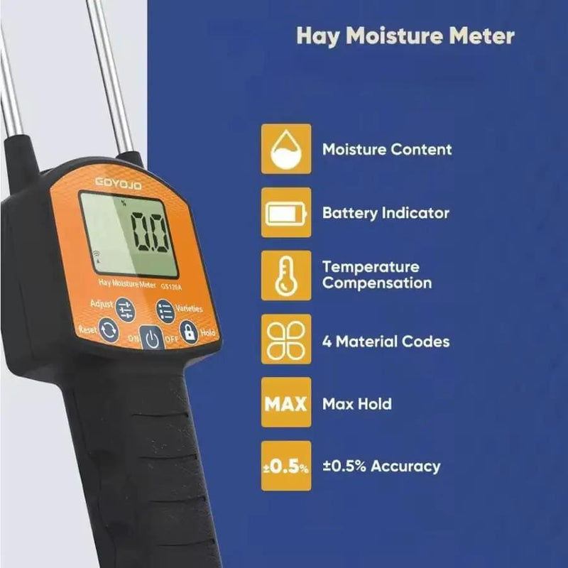 9eight5 Tools & Kits (multipurpose) Hay Moisture Meter Hay Moisture Meter With Dual Sensor 0 To 80 Percent