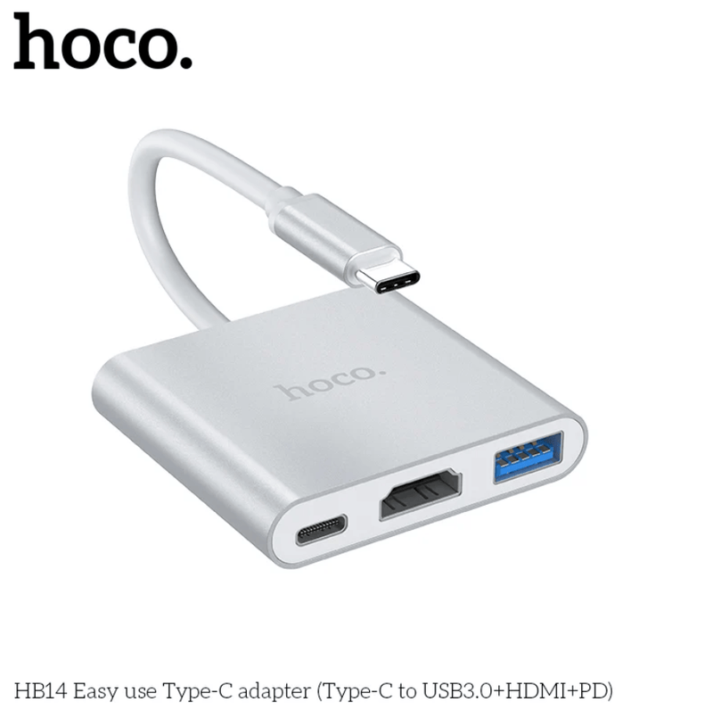 techplus USB-C Hub – USB 3.0, HDMI & PD Charging Adapter (HB14) USB-C Hub – USB 3.0, HDMI & PD Charging Adapter (HB14)