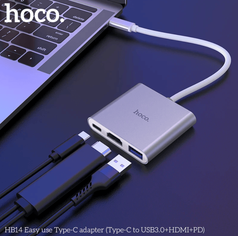 techplus USB-C Hub – USB 3.0, HDMI & PD Charging Adapter (HB14) USB-C Hub – USB 3.0, HDMI & PD Charging Adapter (HB14)