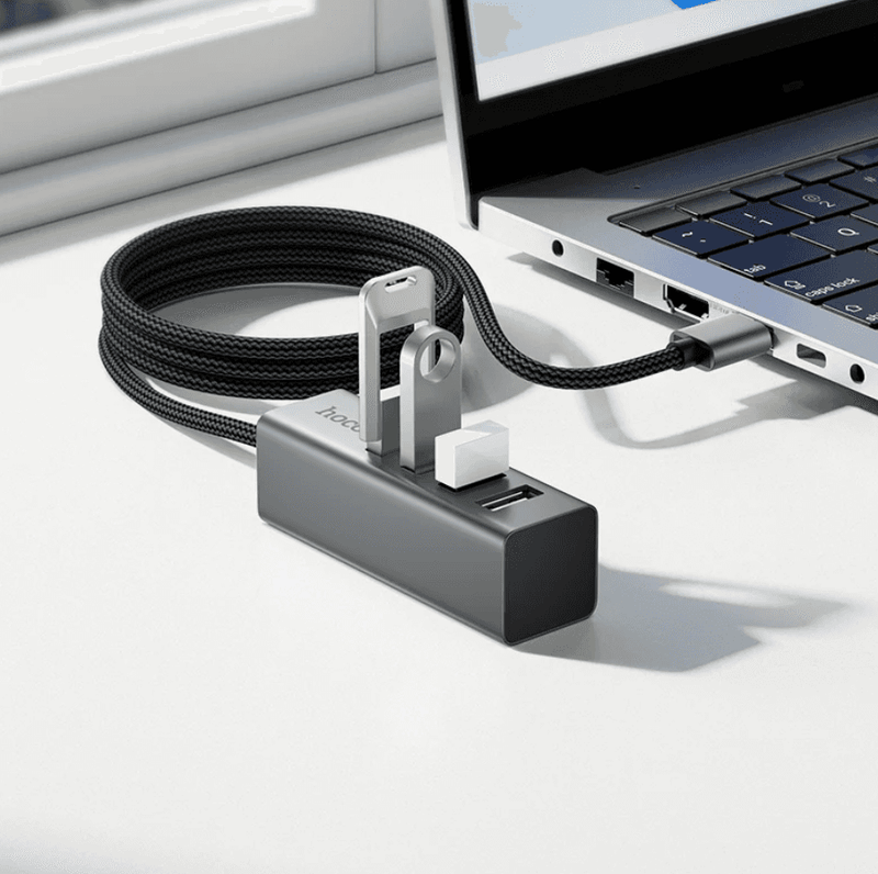 techplus 4-Port USB 2.0 Hub – Aluminum Alloy USB-A Expansion Hub with 1M Braided Cable (HB1A) 4-Port USB 2.0 Hub – Aluminum Alloy USB-A Expansion Hub with 1M Braided Cable (HB1A)